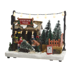 Lumineo BO Led Polyresin Village Scenery Christmas Shop 18 x 10.5 x 14cm