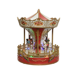 Lumineo Led Plastic Village Scenery Carrousel 23.5 x 23.5 x 28cm