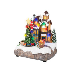 Lumineo BO Led Polyresin Village Scenery 16 x 19 x 22cm