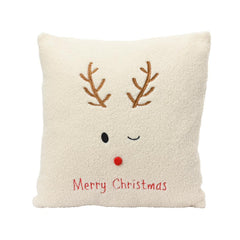 Kitchen Goods Polyester Cushion with Stitching Deer 45 x 45cm - White