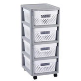 Curver Infinity Rack with 4 Drawers 30x36x69cm - Grey / White