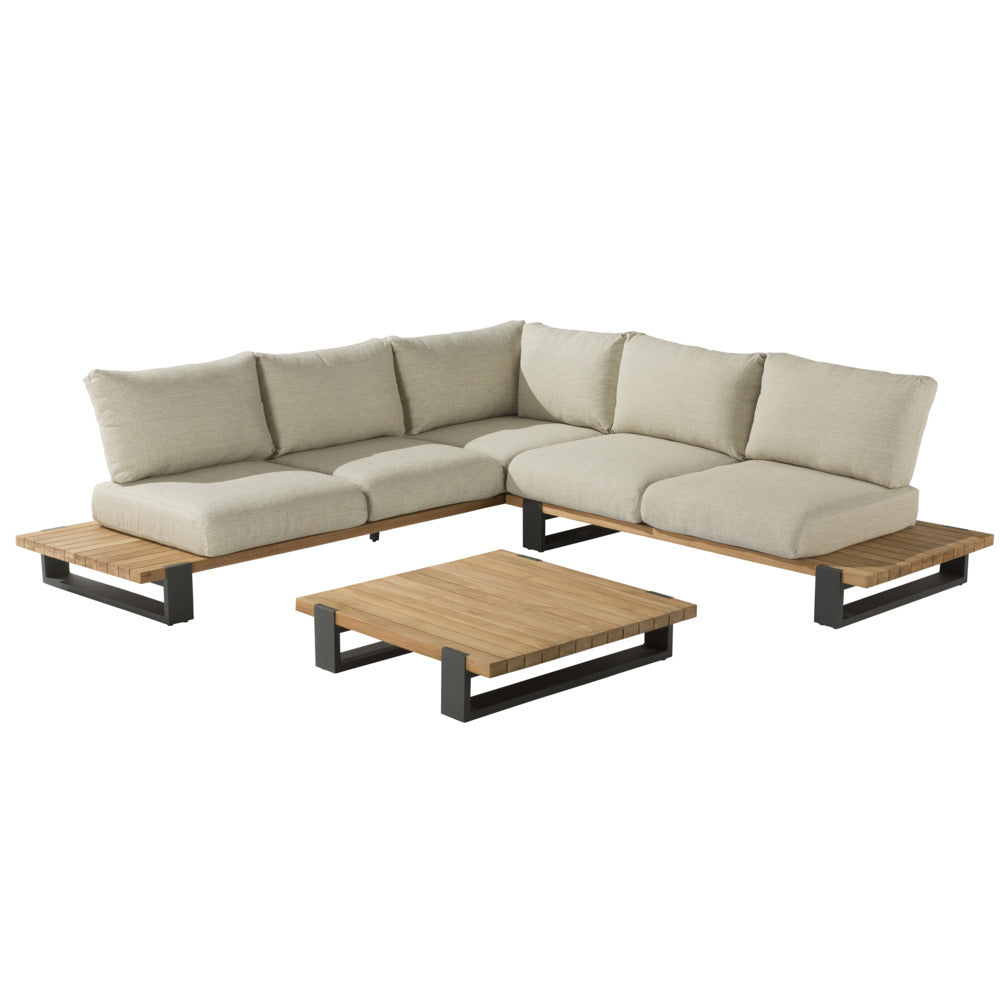 Naterial Griffin Corner Sofa Set Teak Beige