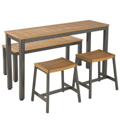 Naterial Balcony Oris Set - Table + Bench + 2 Stools FSC Eucalyptus