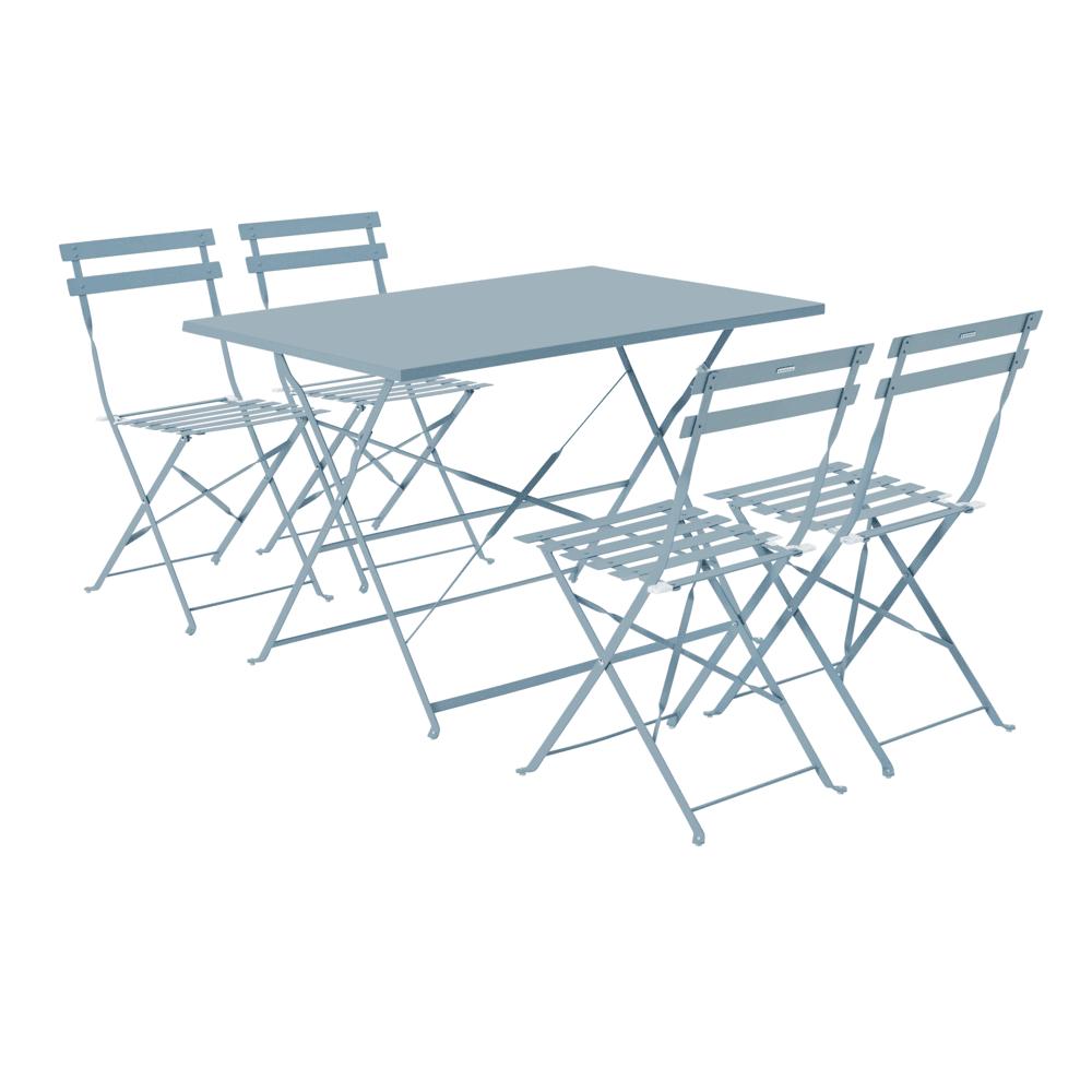 Naterial Flora II Origami Bistro Set With 4 Chairs - Blue Agatha