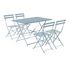 Naterial Flora II Origami Bistro Set With 4 Chairs - Blue Agatha