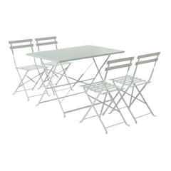 Naterial Flora II Origami Bistro Set With 4 Chairs - Green Sage