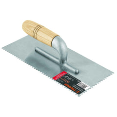 Truper Triangular Notch Trowel with Wooden Handle 28 x 12cm