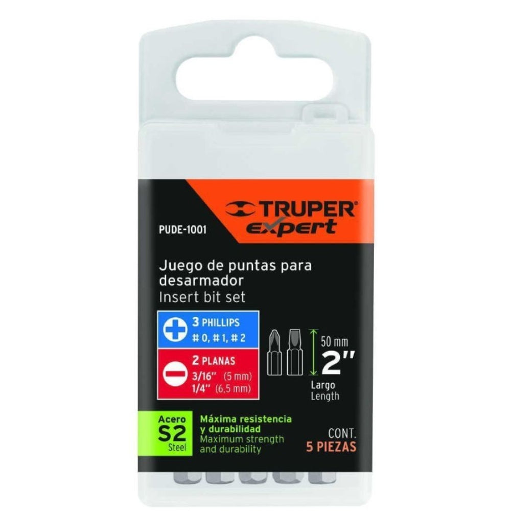 Truper Expert Insert Bit combination Set Of 5 Pieces