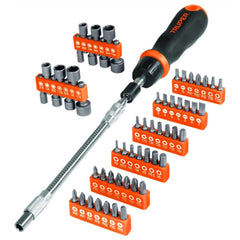 Truper Ratchet Screwdriver With 42 Bits And 14 Sockets With Extensions