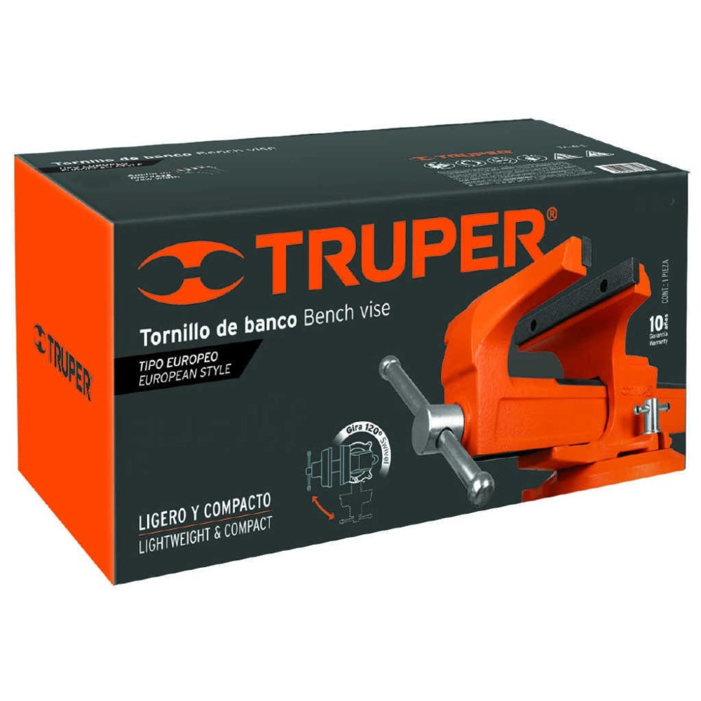 Truper Bench Vice Heavy Duty 12.5cm ,