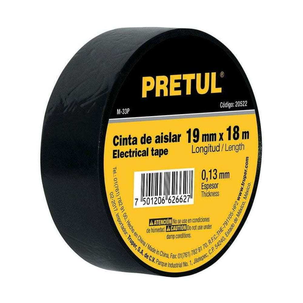 Pretul Electrical Tape 1.9cm x 18m - Black