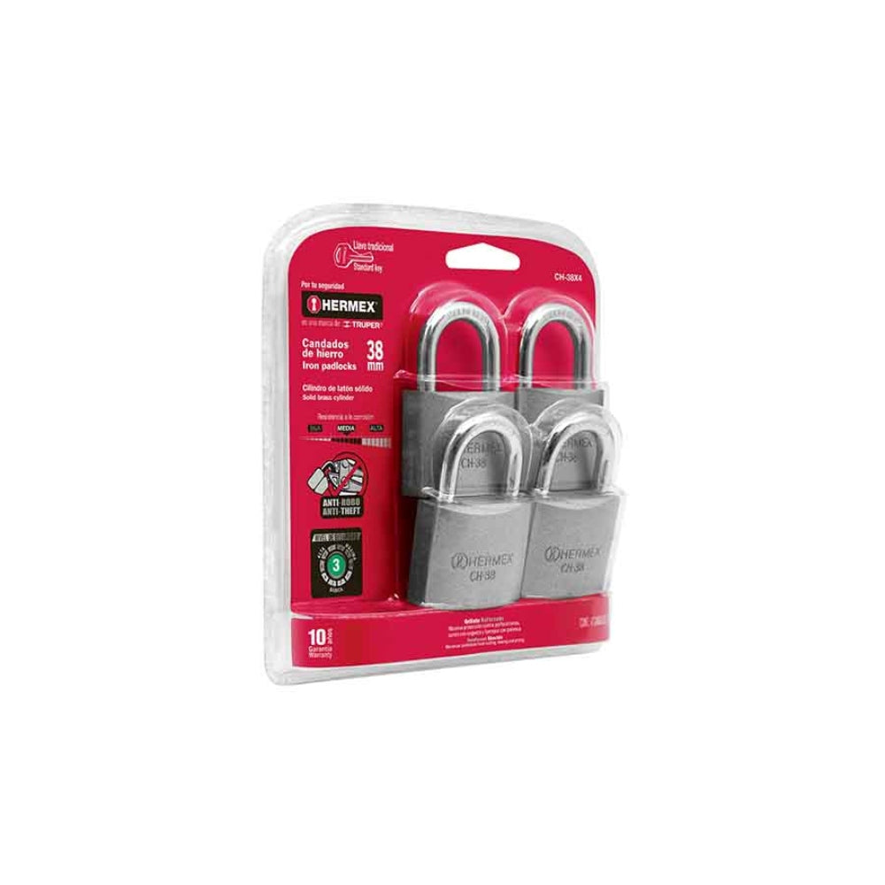Hermex Padlock Stl 38Lx4 Her.