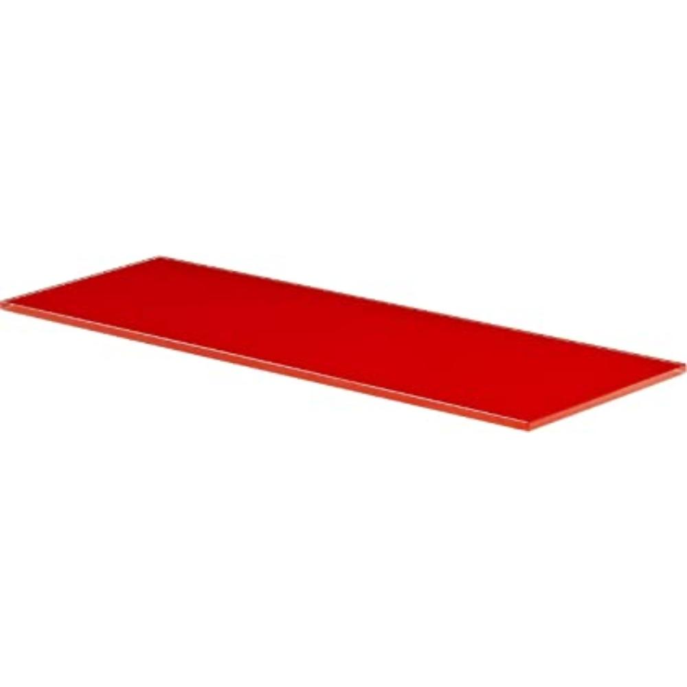 GLASS SHELF SQUARE RED 800x200x8 MM