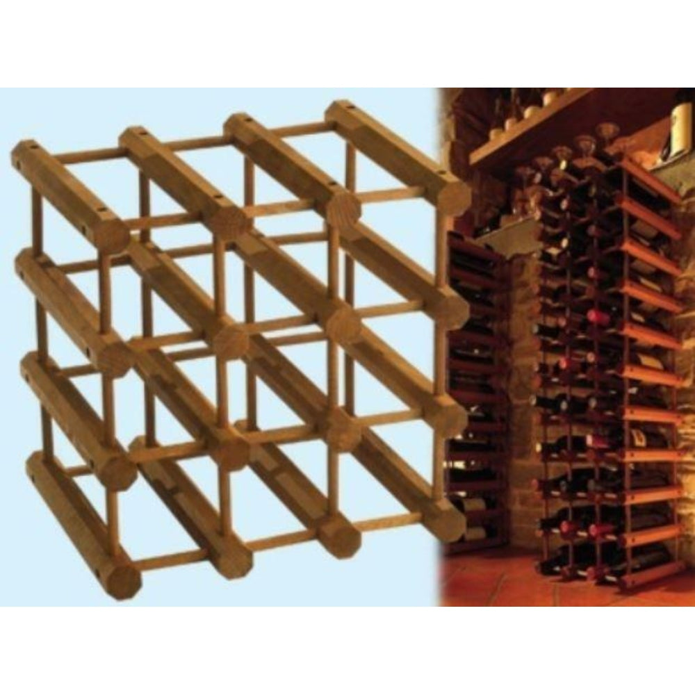 Cellar Wooden Bottle Rack 28 x 34 x 34cm - 12 Bottles