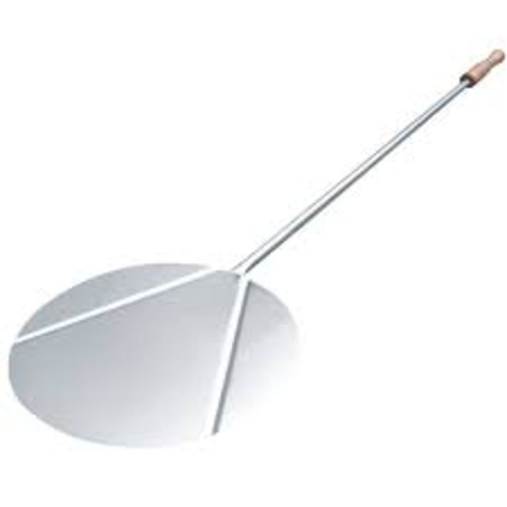 Round Stainless Steel Shovel for Oven 32cm with Wooden Handle 140cm