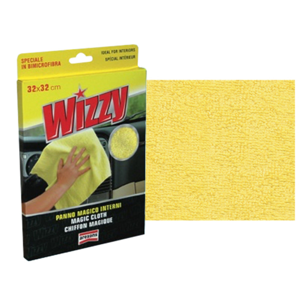 Arexons Wizzy Yellow Microfibre Cloth for Car Interior 40 x 40cm