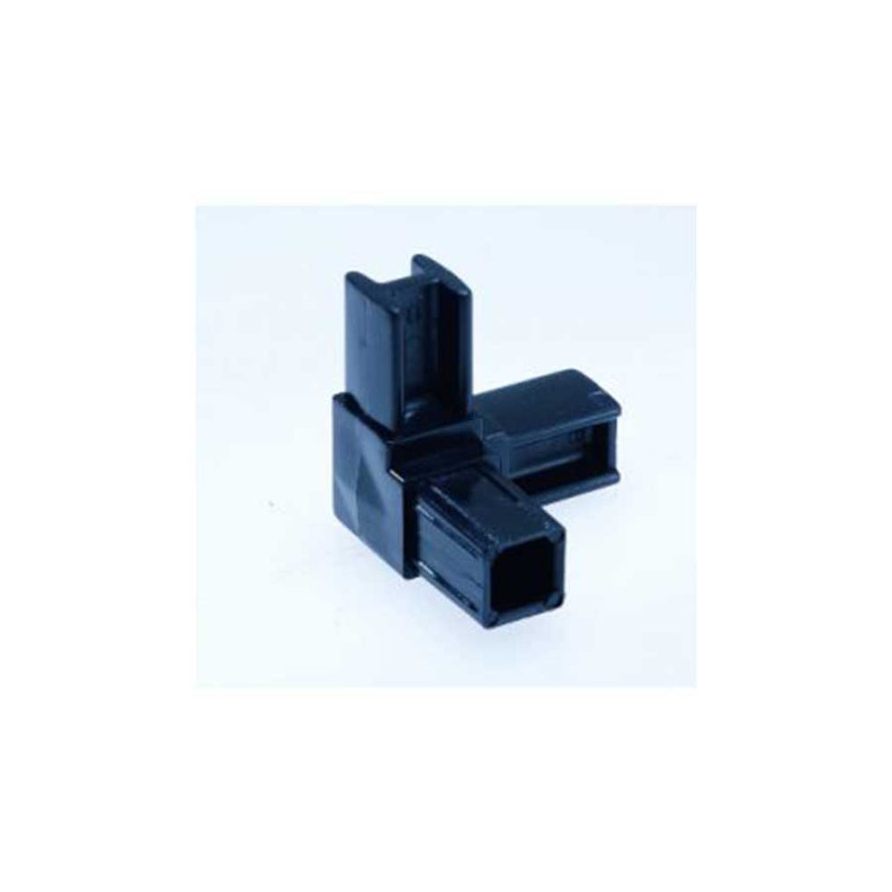 Arcansas Square Black Tube Connection 2x2cm 3 Way