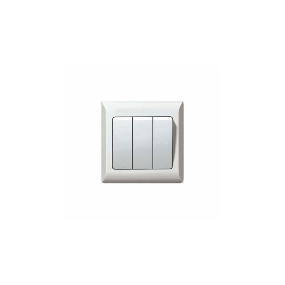 Taili Apex Wide Rocker Switch 10A 3 Gang 2 Way - White