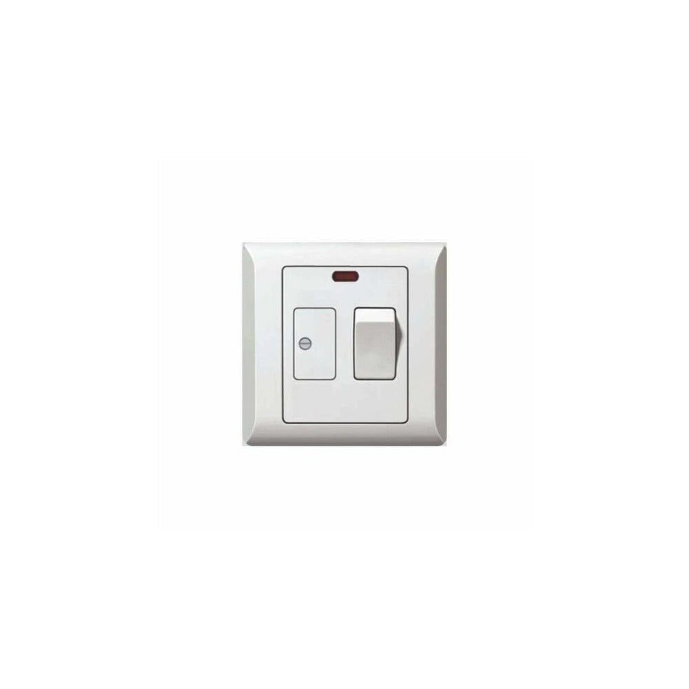 Taili Apex Fused Switch 13A 1 Gang DP Neon for Water Heater - White