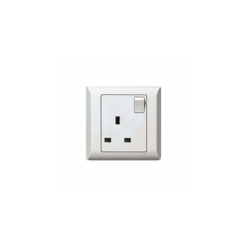 Taili Apex 13A 1 Gang DP Switched Socket with Neon - White