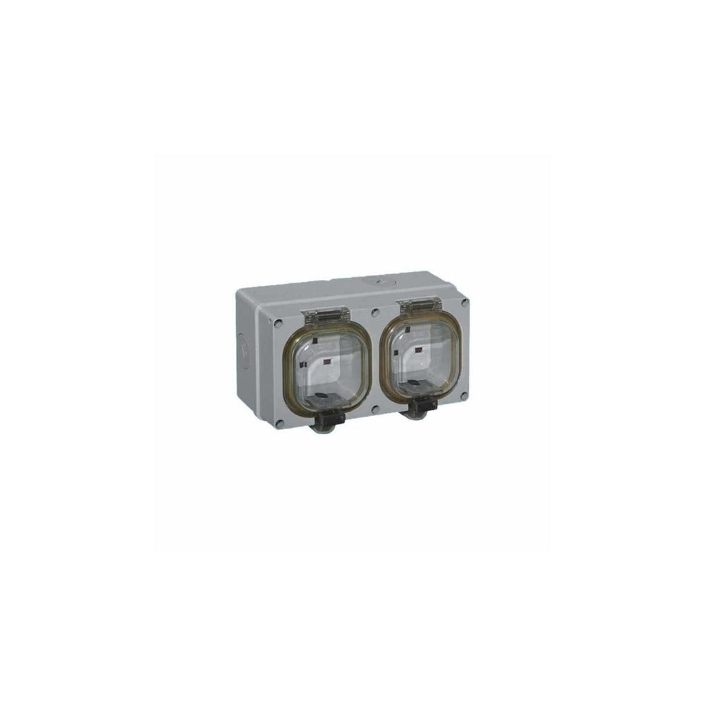 Power-On Weatherproof 13A Double Switched Socket IP66