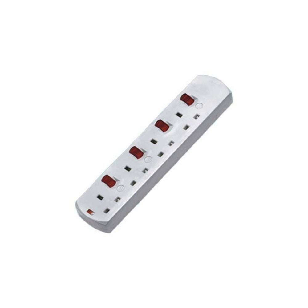 Power-On 4 Way 13A ABS Extension Socket without Wire