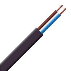 Electrical Cable 2 x 0.75mm (Flat) - Black (Sold by the Meter)