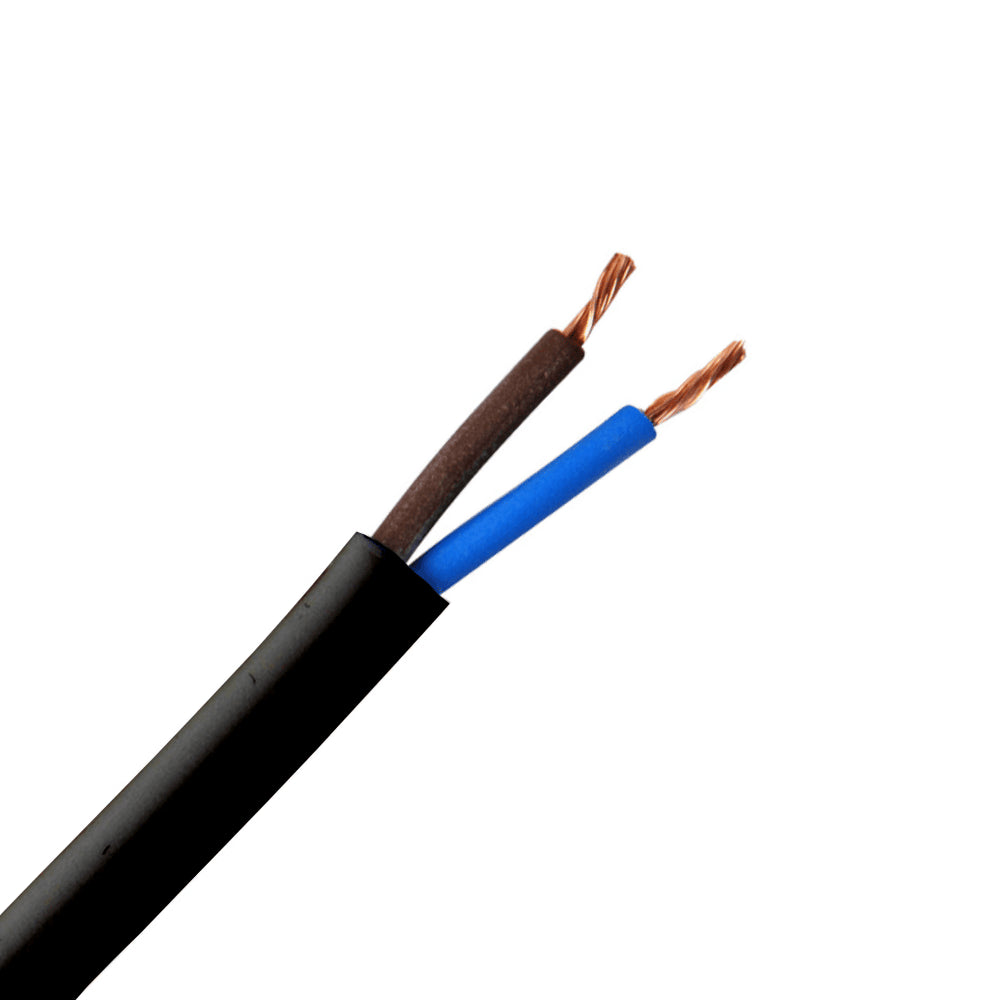 Electrical Cable 2 x 0.75mm - Black (Sold by the Meter)