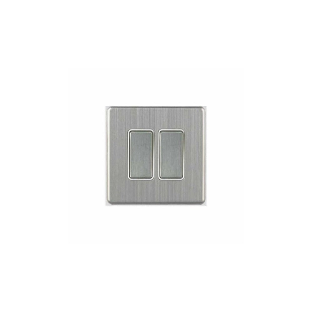 Taili Exceed Switch 10A 2 Gang 2 Way - Satin Chrome