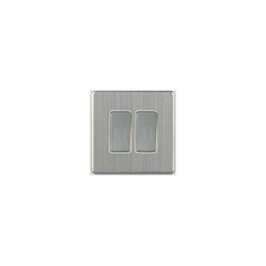 Taili Exceed Switch 10A 2 Gang 2 Way - Satin Chrome