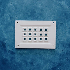 Potterware Air Vent 15 Square Holes White Clay