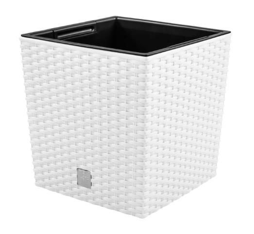 Prosperplast Rato Low Planter 26.2x26.2x26.6cm - White