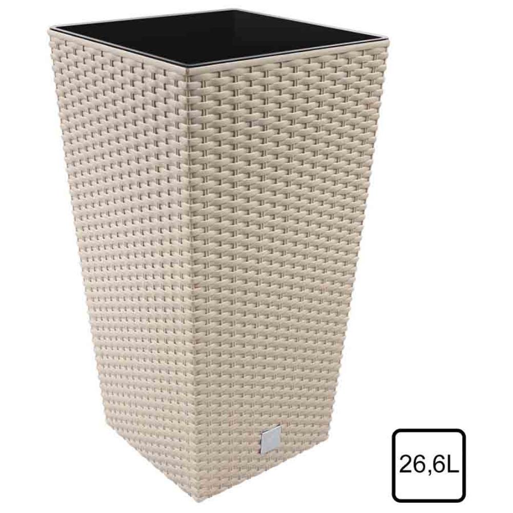 Prosperplast Rato Square Planter 26.5x26.5x50cm - Mocca