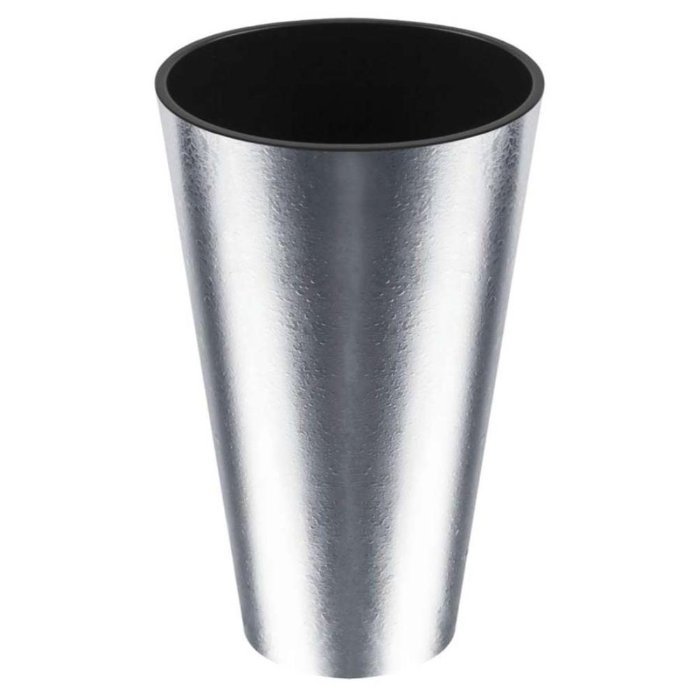 Prosperplast Tubus Chrome Planter 15cm - Silver