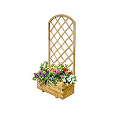 Fioriera con griglia ad arco convesso in pino impr 800x400x1720h