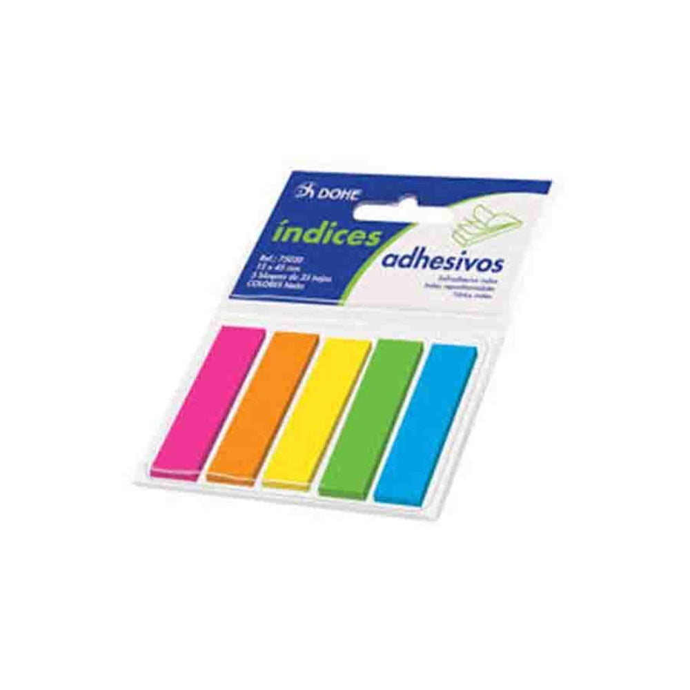 Dohe Mini Sticky Notes 1.2 x 4cm 5 Strips of 25 Pieces