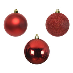 Decoris Shatterproof Baubles Box of 10 Pieces 6cm - Christmas Red