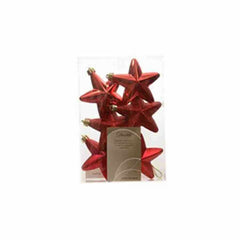 Decoris Shatterproof Star Baubles Box of 6 - Oxblood