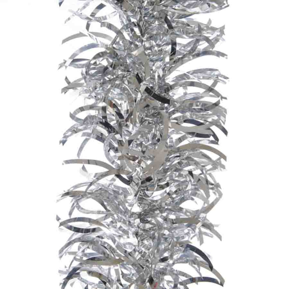 Decoris Tinsel Garland Waves 10 x 270cm - Silver