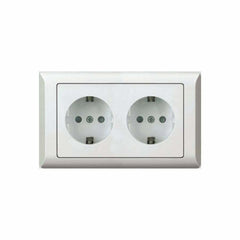 Taili Apex 16A 2 Gang Schuko Socket - White