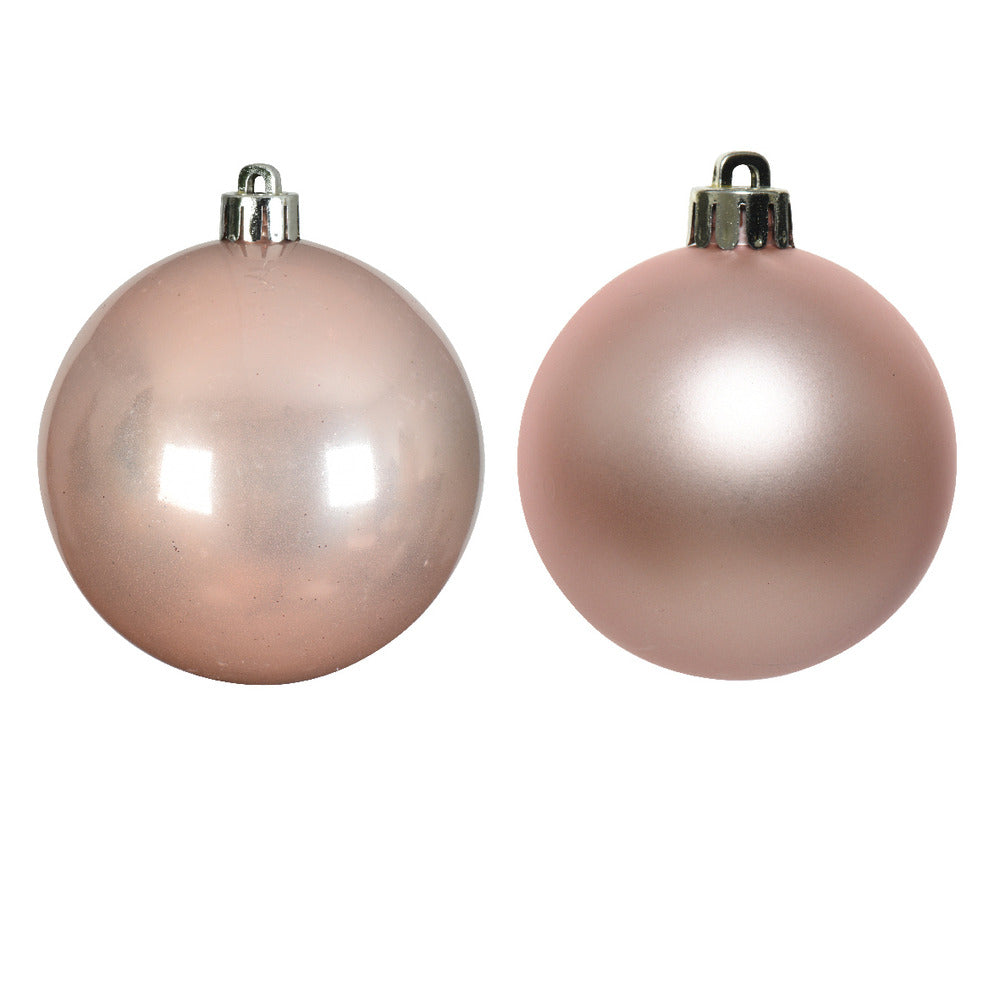 Decoris Shatterproof Baubles Box of 6 Pieces 8cm - Blush Pink