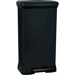 Curver Deco Bin Rectangular 50L with Pedal - Black