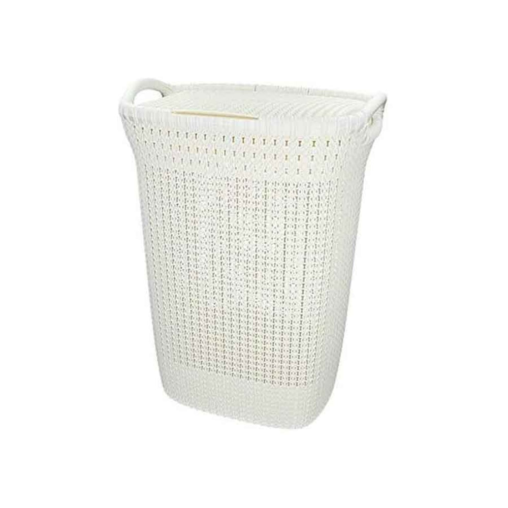 Curver Knit Laundry Hamper - White