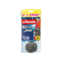 Vileda Inox Scouring Pads Pack of 3 Pieces