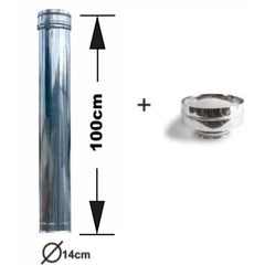 Stainless Steel Chimney with Cap D.14cm