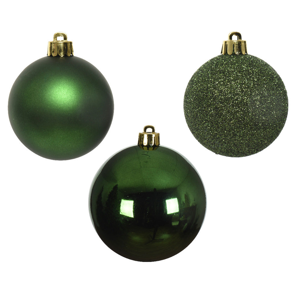 Decoris Shatterproof Baubles Box of 10 Pieces 6cm - Pine Green