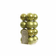 Decoris Shatterproof Baubles Box of 16 Pieces 4cm - Olive Green