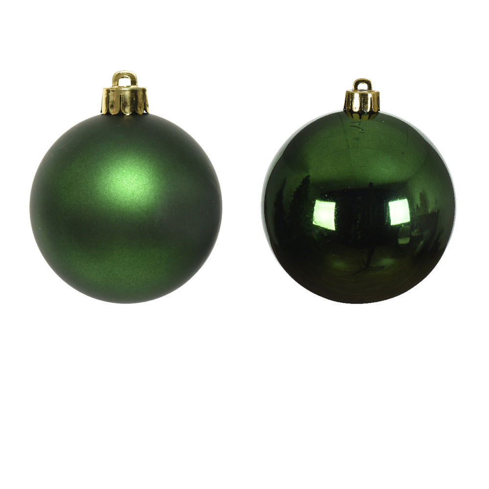 Decoris Shatterproof Baubles Box of 6 Pieces 8cm - Pine Green