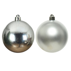 Decoris Shatterproof Baubles Box of 4 Pieces 10cm - Silver