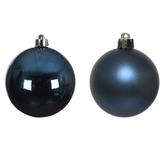 Decoris Shatterproof Baubles Box of 4 Pieces 10cm - Night Blue